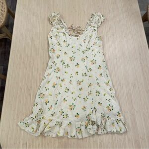 Free people floral mini dress grapefruit lemon lime citrus